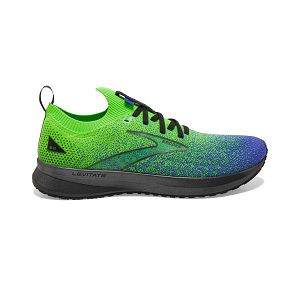 Brooks Levitate StealthFit 5 Road Running Shoes - Mens, Green/Black/Blue | IE-IUJ327019